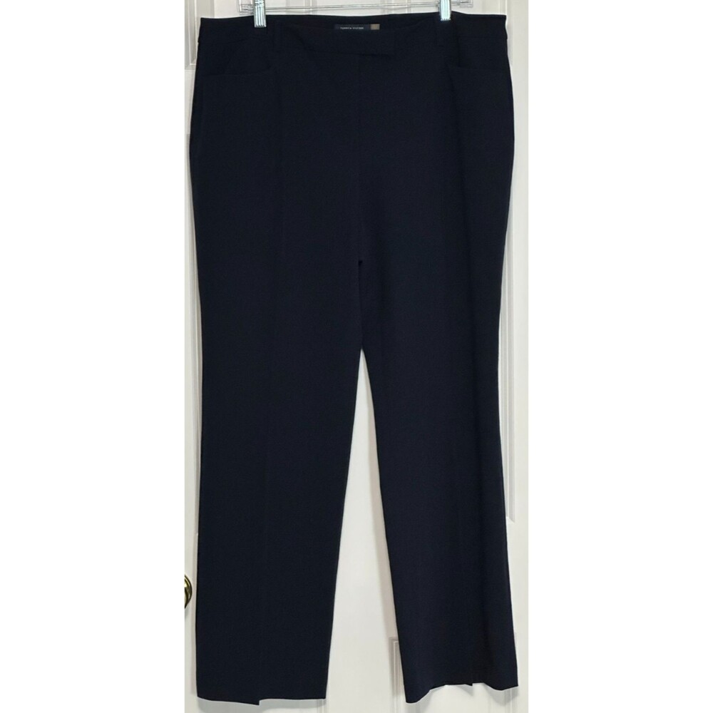 Tommy Hilfiger Women's Princeton Boot Leg Pant Size 14 Blue Mid Rise Office Work